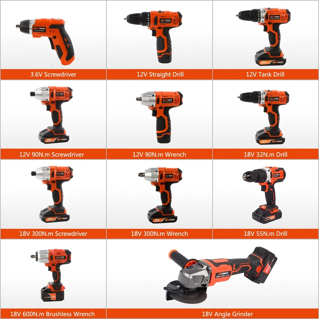 18V 600n. M Cordless Impact Brushless Wrench Electric Wrench Power Tool Electric Tool
