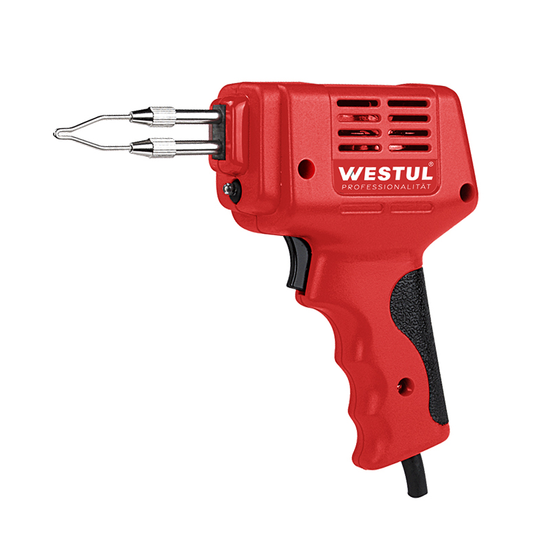 What are the safety tips when using a soldering gun