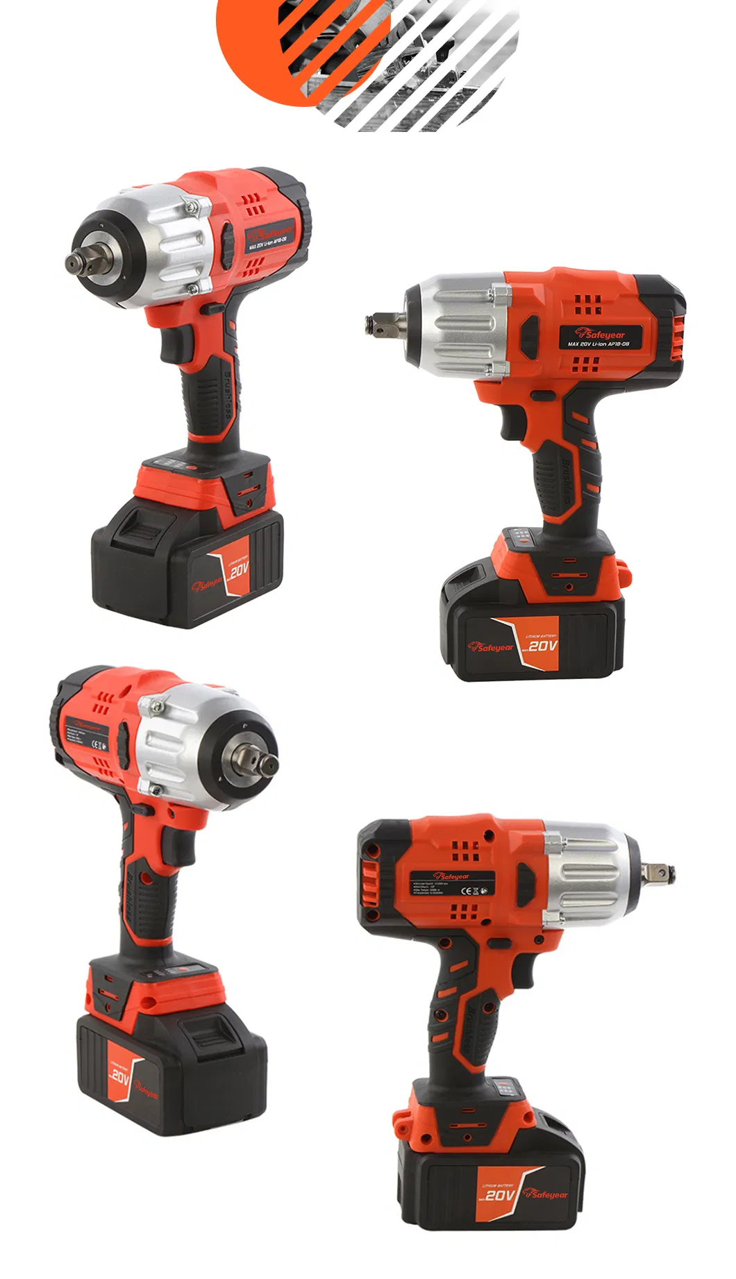 20V Electric Cordless Hardware Torque Wrench Impact Drills Power Tools