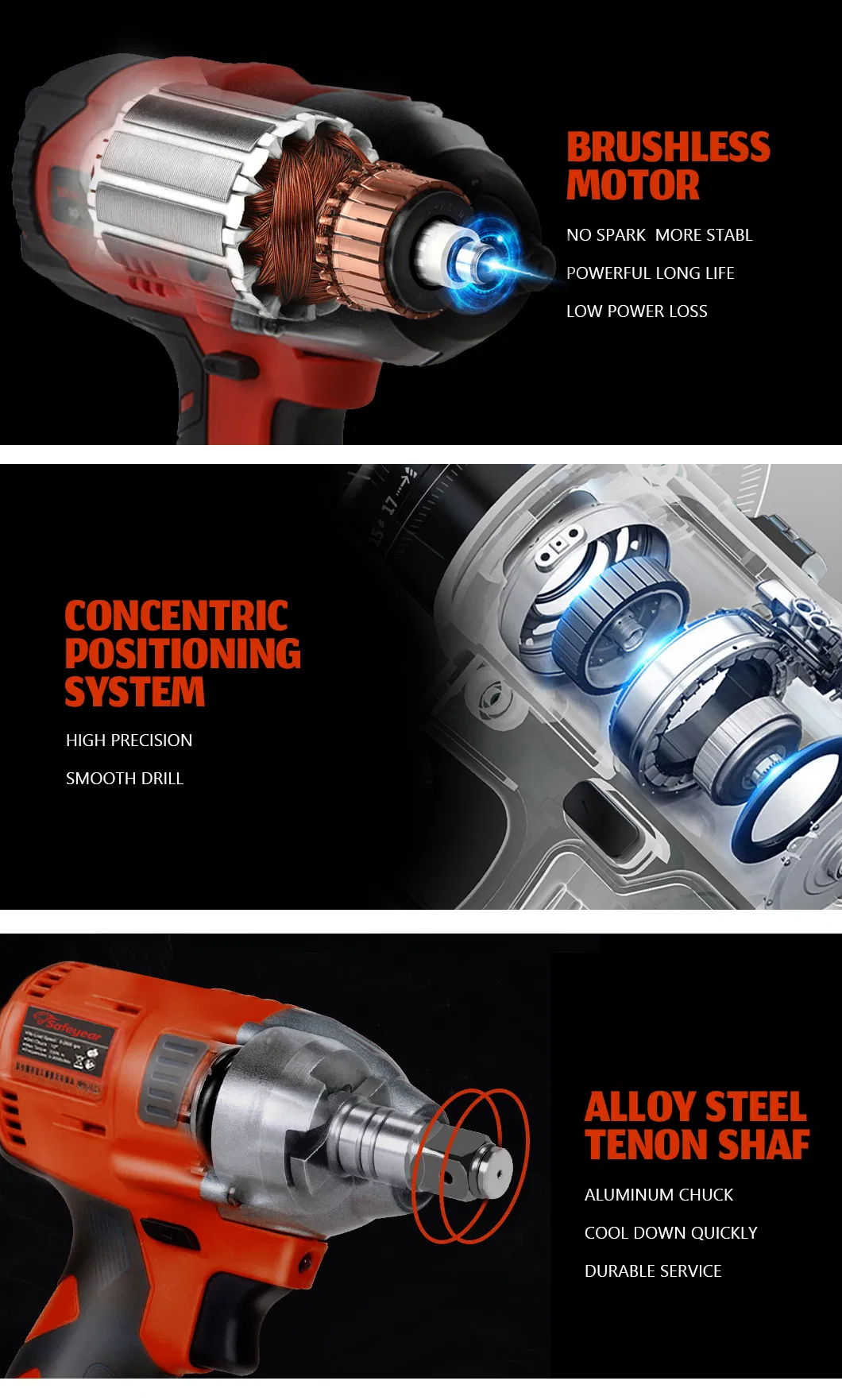 20V Electric Cordless Hardware Torque Wrench Impact Drills Power Tools