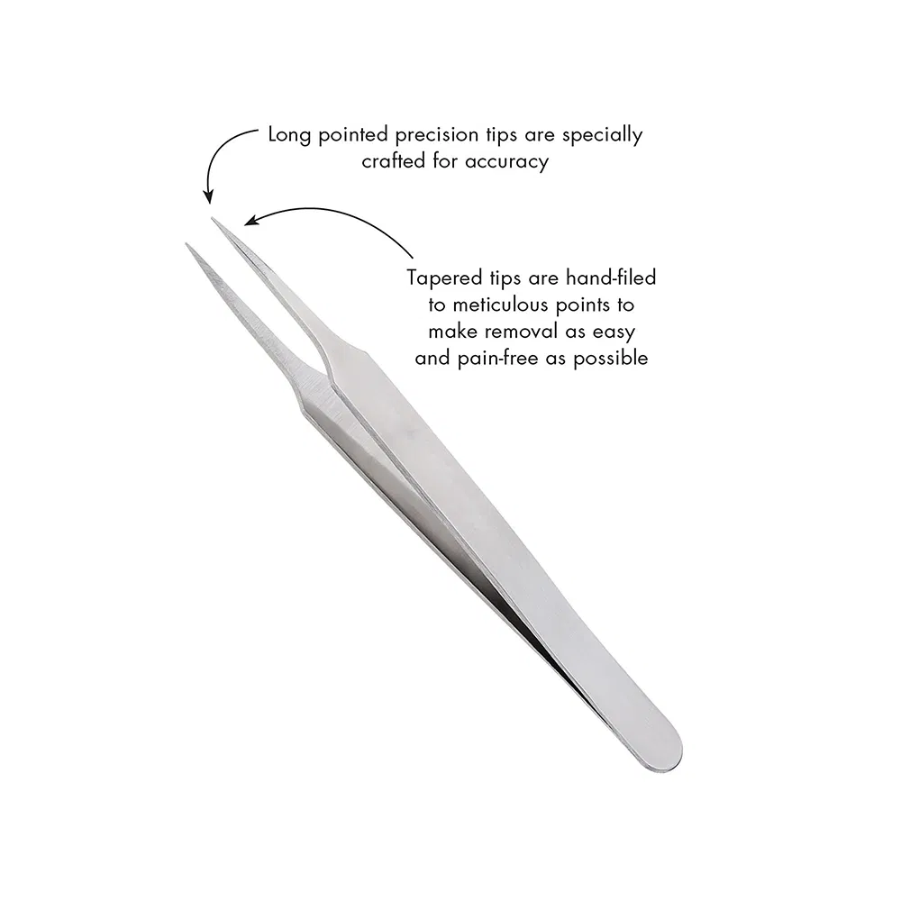 21466 Stainless Steel Tweezers with 1PC/ Bllister Card