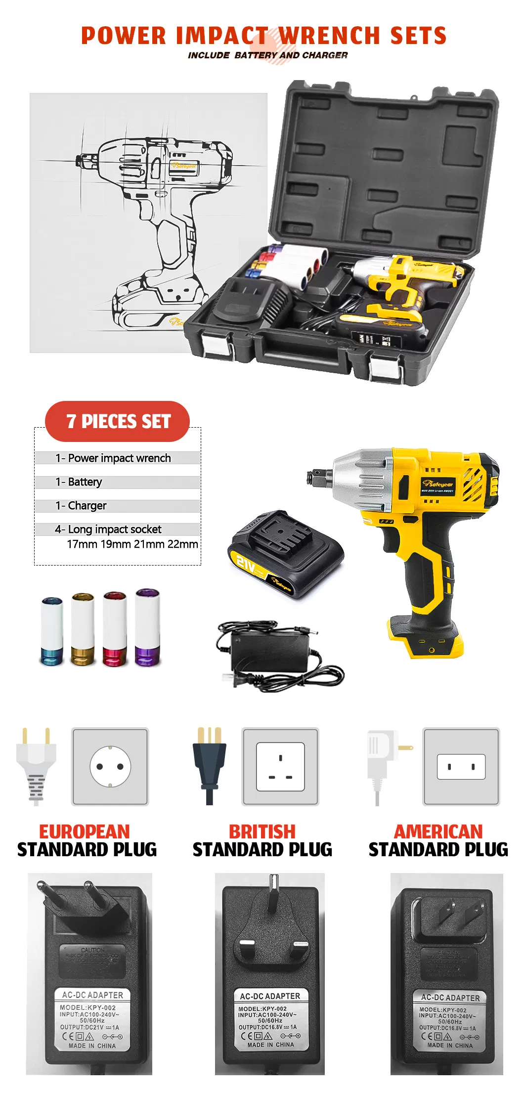 21V 330n. M Durable Electric Drills Hardware Set Torque Power Tools Impact Wrench