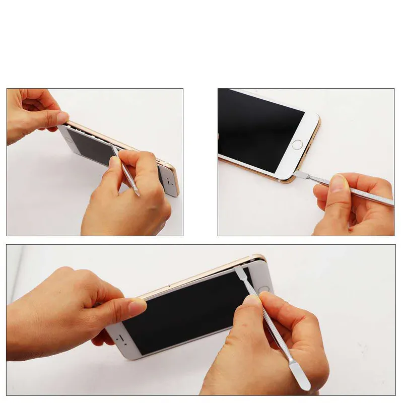 3PCS Metal Crowbar Set Universal Mobile Phone Repair Opening Tool Metal Disassemble Crowbar Metal Steel Pry Phone Hand Tool Set
