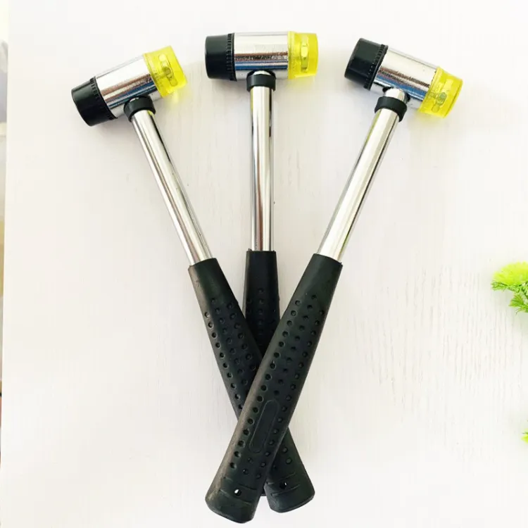 8oz Wood Handle Rubber Mallet Soft-Face Hammer with Bounce Resistant Head Striking Tools