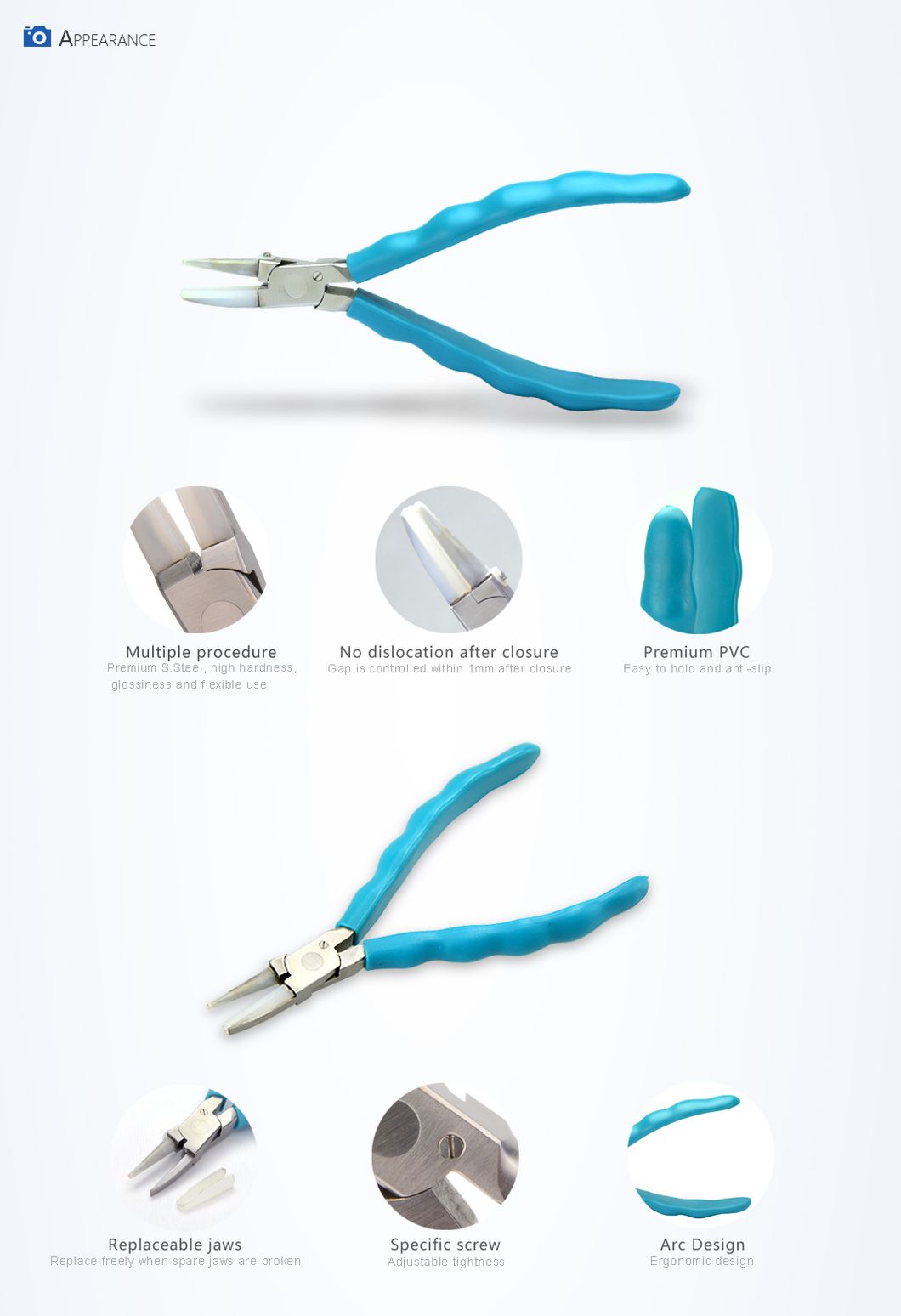 Adjust Clamping Optical Pliers 159mm