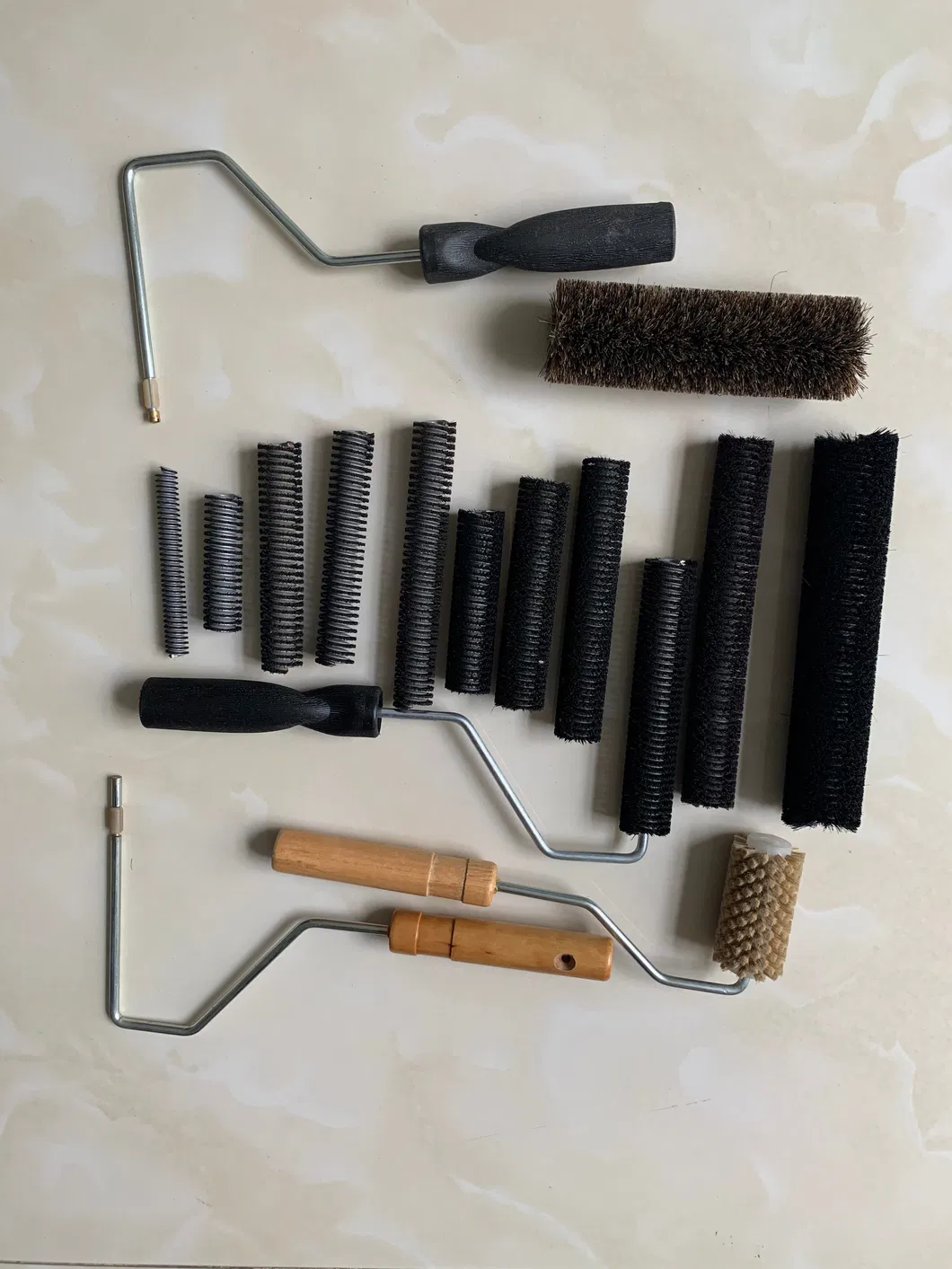 FRP Roller Customized Zinc Plated Bristle Roller 22mm Diameter 25mm Length for FRP Laminating
