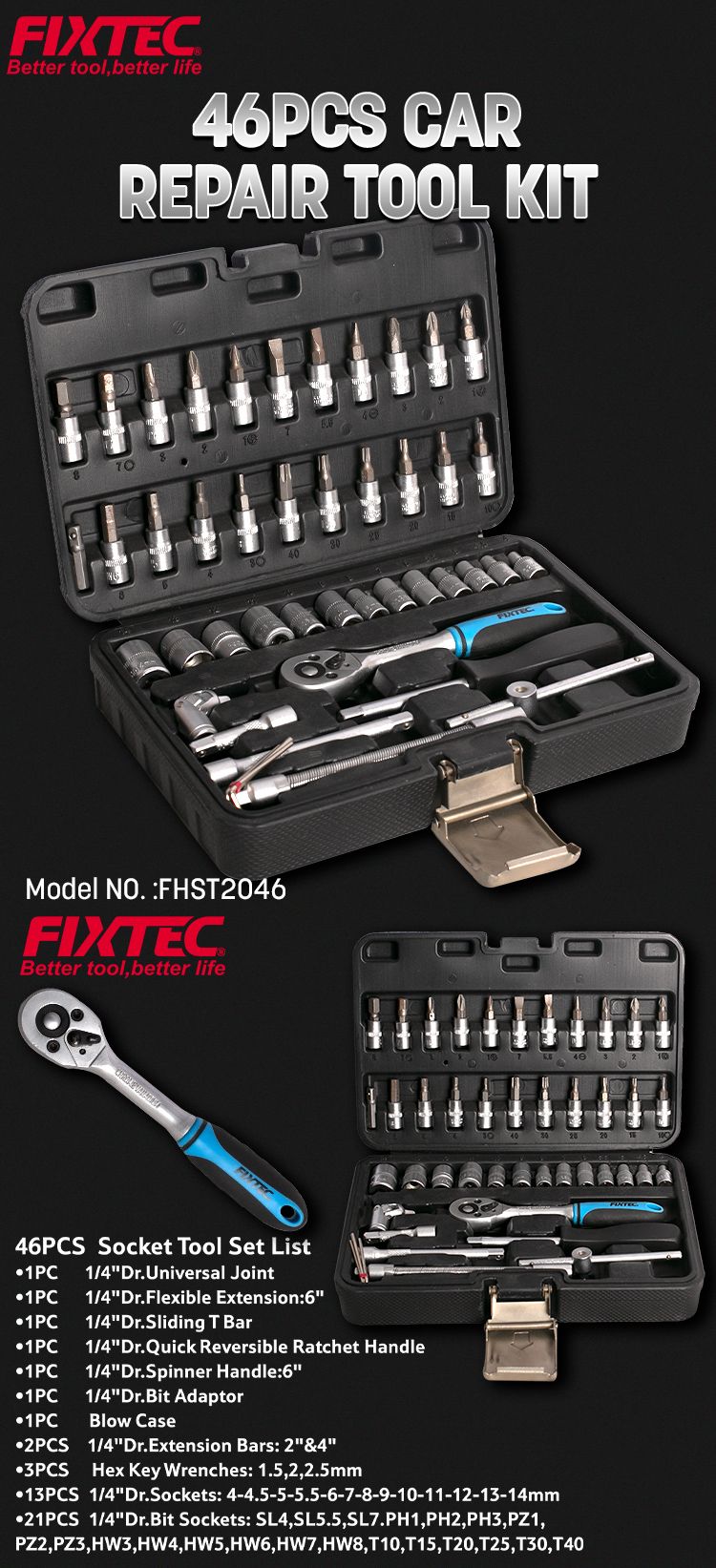 Hand Tools 46PCS Socket Set