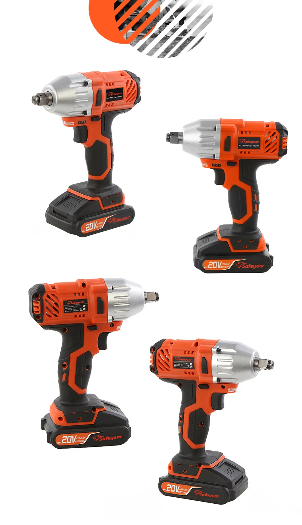 High Quality 20V 330nm Hardware Cordless Impact Wrench Power Tools