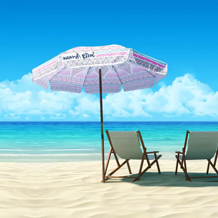 UV Protection Wooden Pole Beach Umbrella