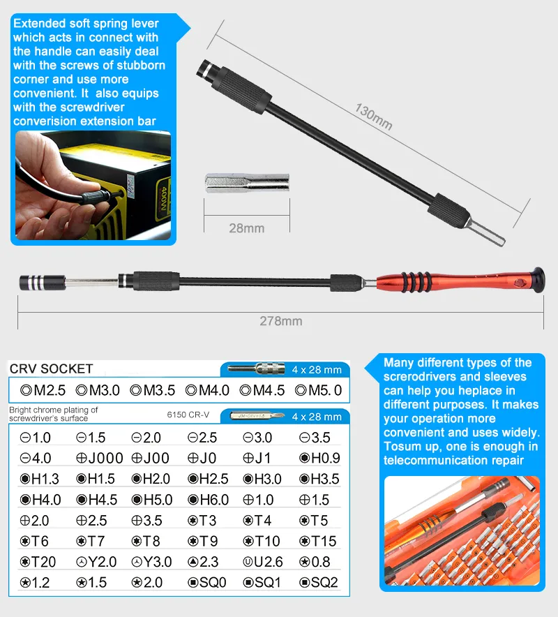 Jakemy Fast Shipping 58PCS General Household Use Screwdriver Kit Hand Tool Set