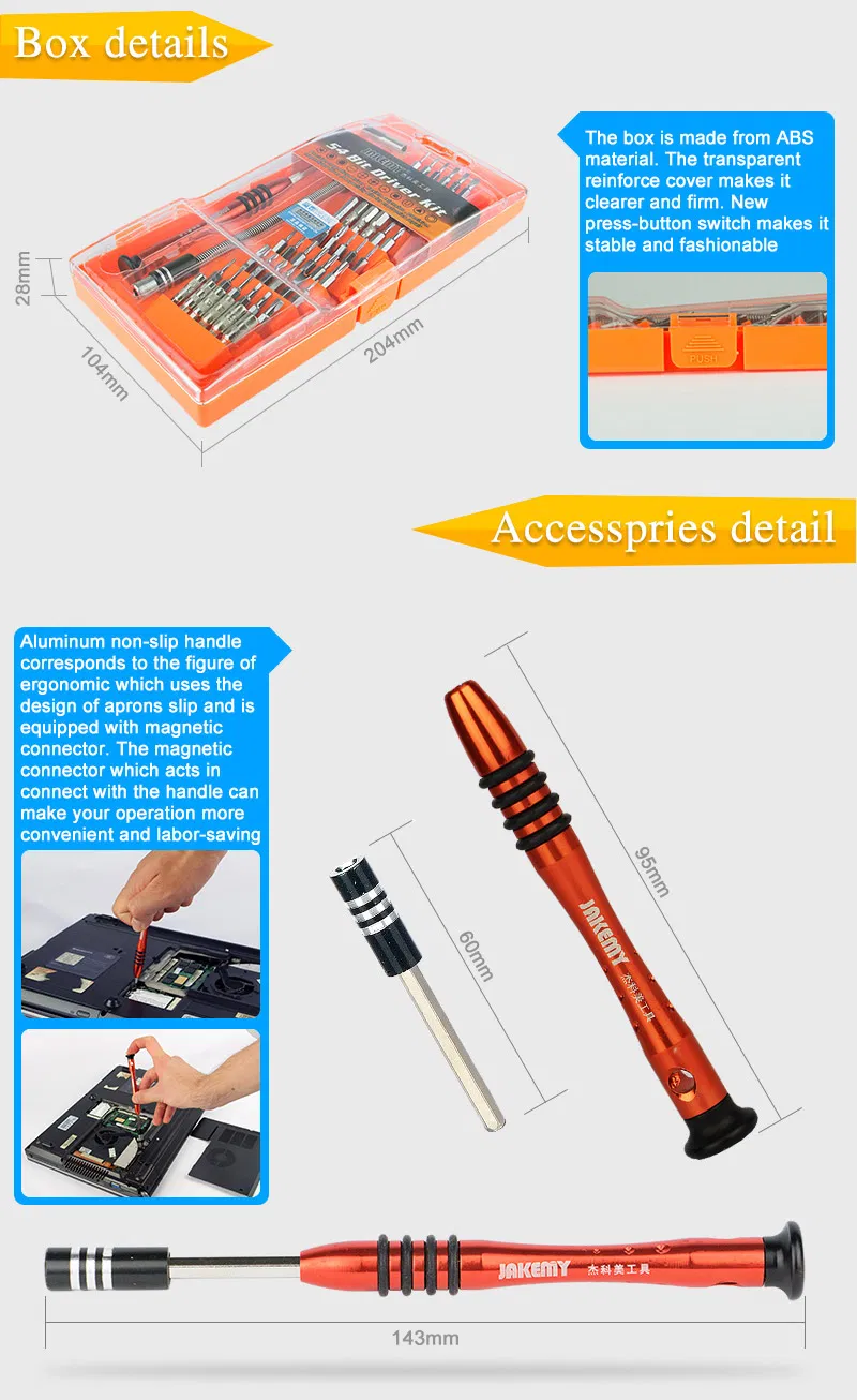 Jakemy Promotional 58 in 1 General Household Use Screwdriver Tool Kit