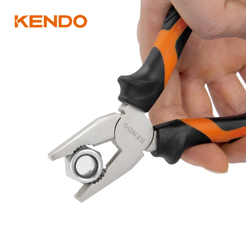 Kendo 8inch/200mm Carbon Steel Nickle Iron Plated Combination Plier Wire Cutter