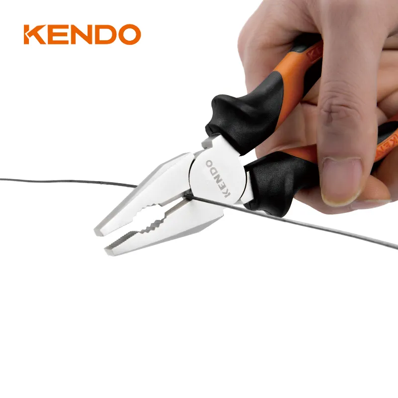 Kendo 8inch/200mm Carbon Steel Nickle Iron Plated Combination Plier Wire Cutter