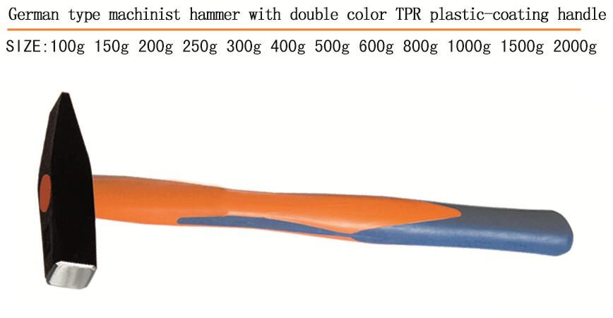 Machinist Hammer with Double Color Plastic Coating Handle