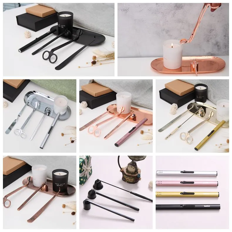 Metta Black Candle Care Kits Wick Trimmer Snuffer Dipper Tray