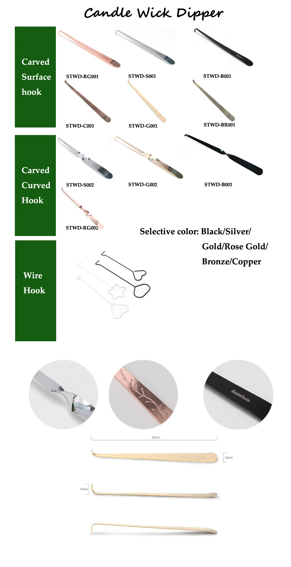 Metta Black Candle Care Kits Wick Trimmer Snuffer Dipper Tray