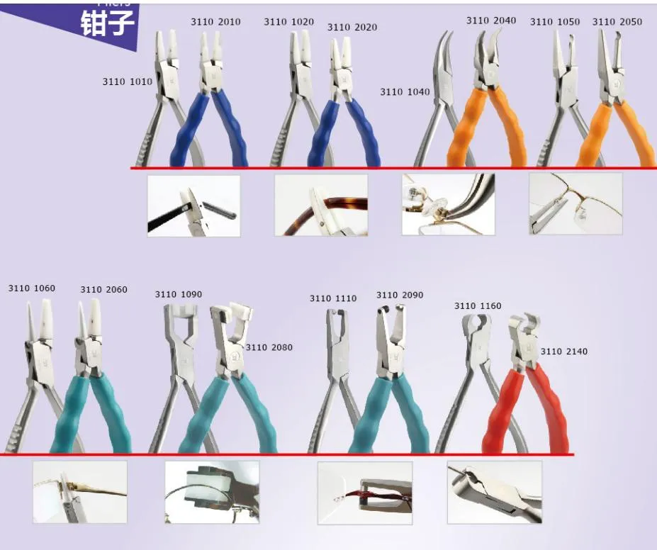 Multi-Purpose Adjusting Optical Pliers with Wide Plastic Head 155mm