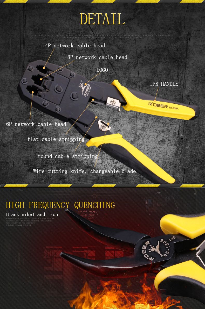 Rdeer Hand Tools 3 Way Crimping Tools