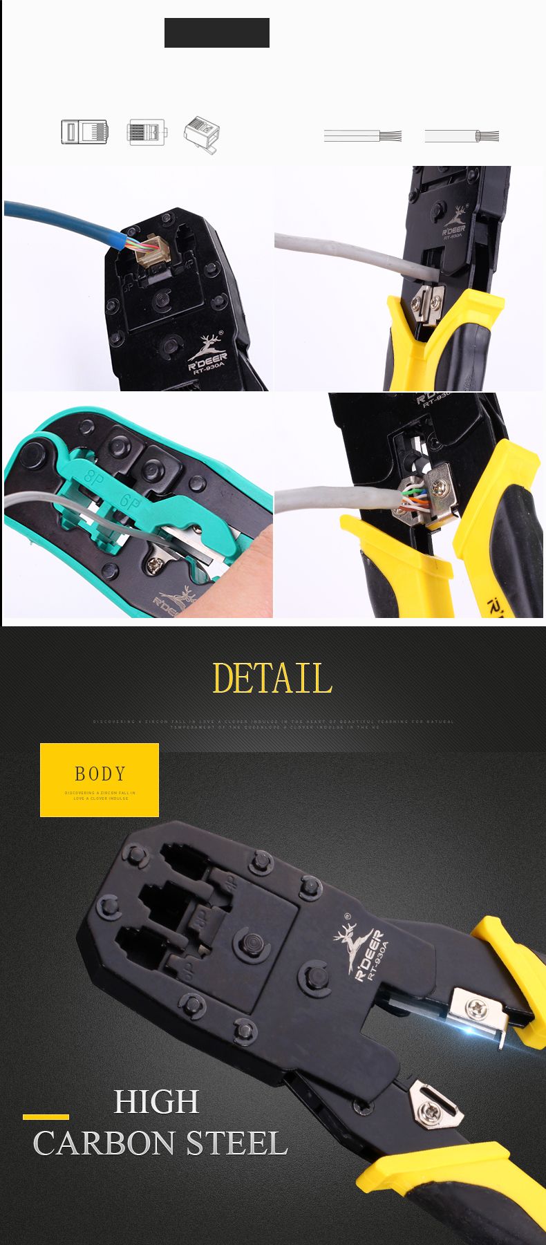 Rdeer Hand Tools 3 Way Crimping Tools