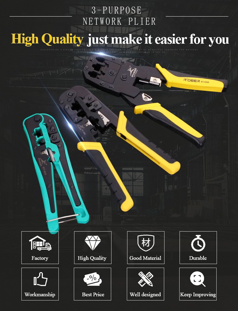 Rdeer Hand Tools 3 Way Crimping Tools