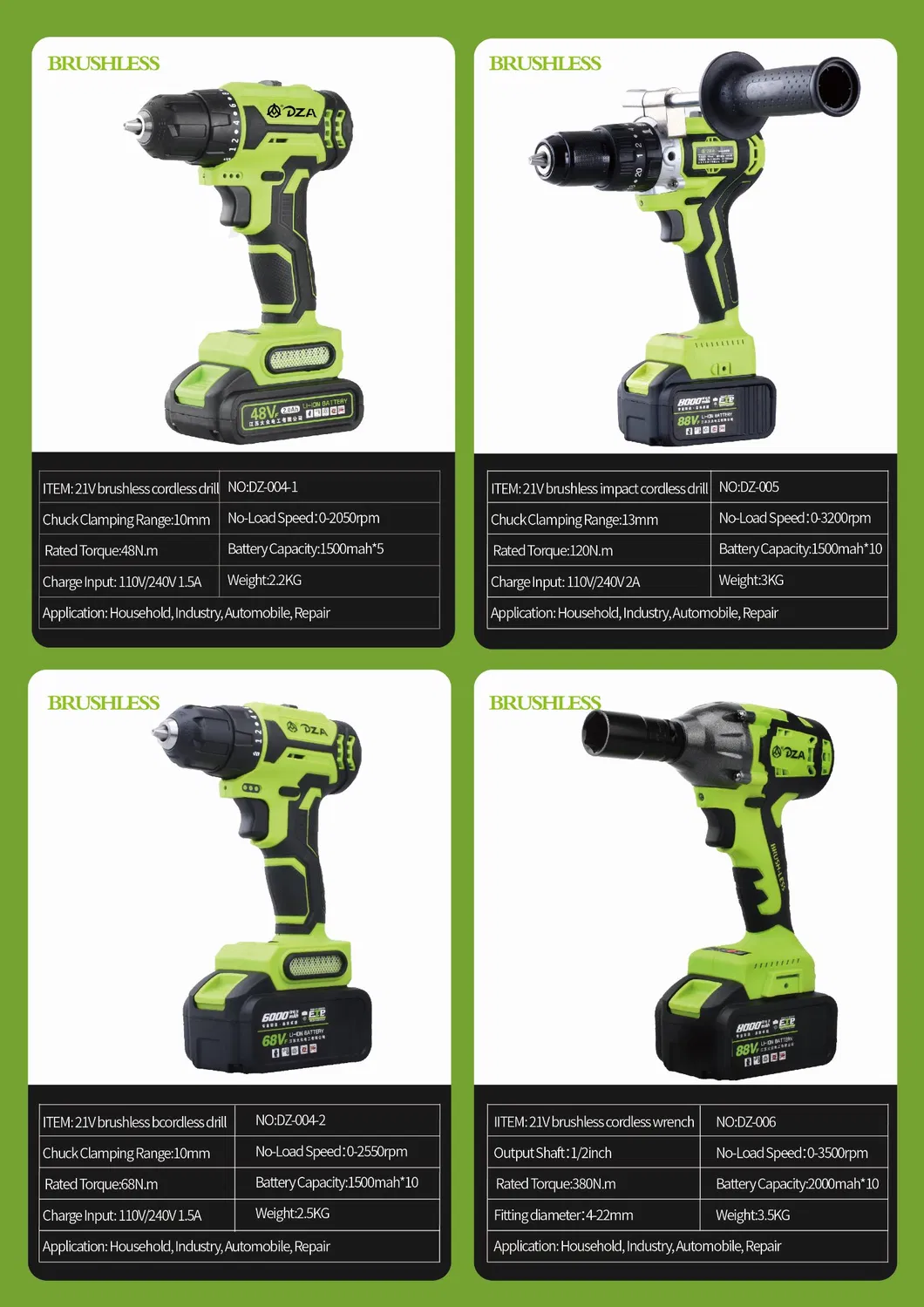 RoHS 21V 4.0ah Powerful Rapid Charging Brushless Li-ion Cordless Impact Wrench