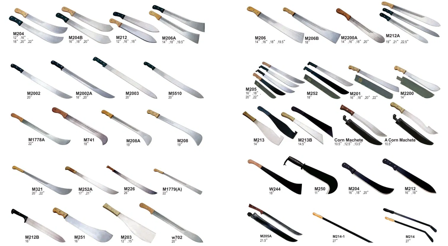 Steel Machete with Wooden Handle M208